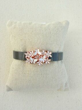 *New Beginnings Charm  Bracelet Set* KEEP COLLECTIVE Retired Hematite Adjustable